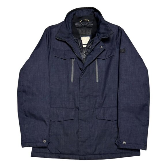 BUGATTI Luxury Designer Water Resistant Blue Business Casual Jacket Mens Medium - Picture 1 of 8